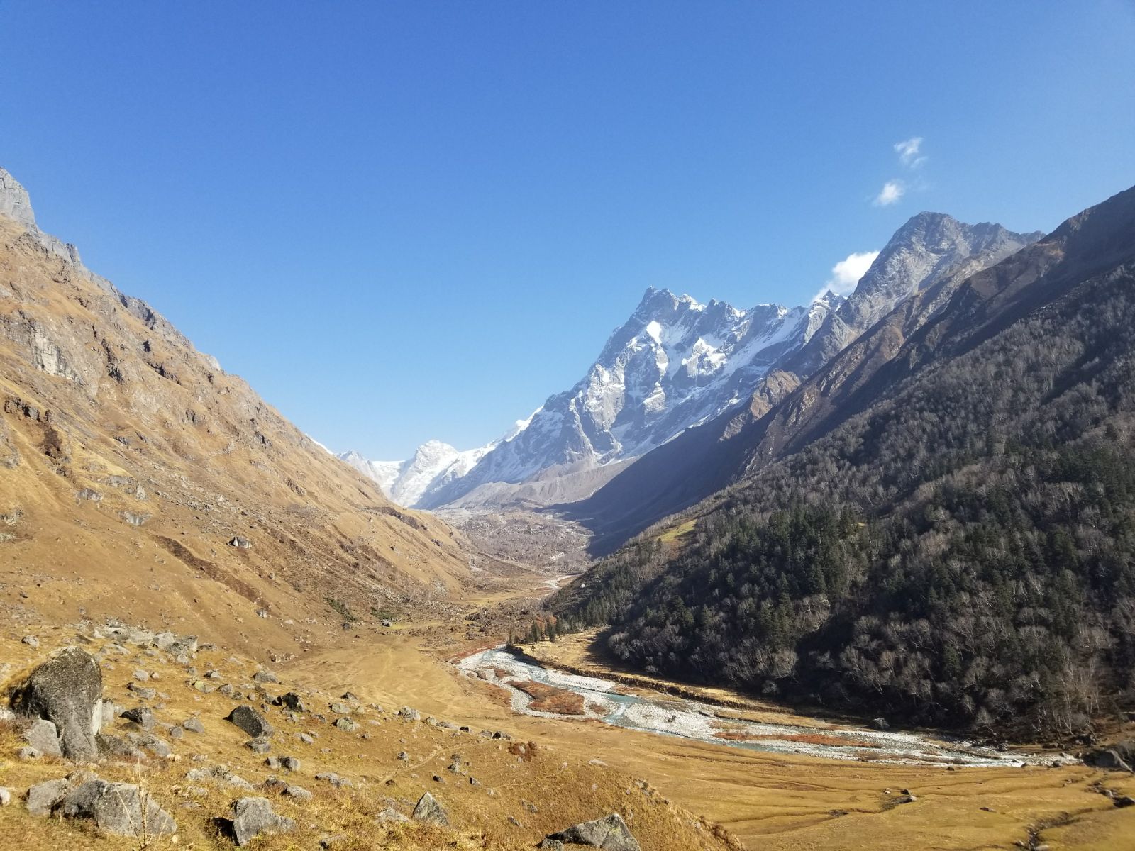 Jaundhar Glacier rests at the end of Har Ki Doon Valley looking up to Swargarohini peak - Himalayan Institute