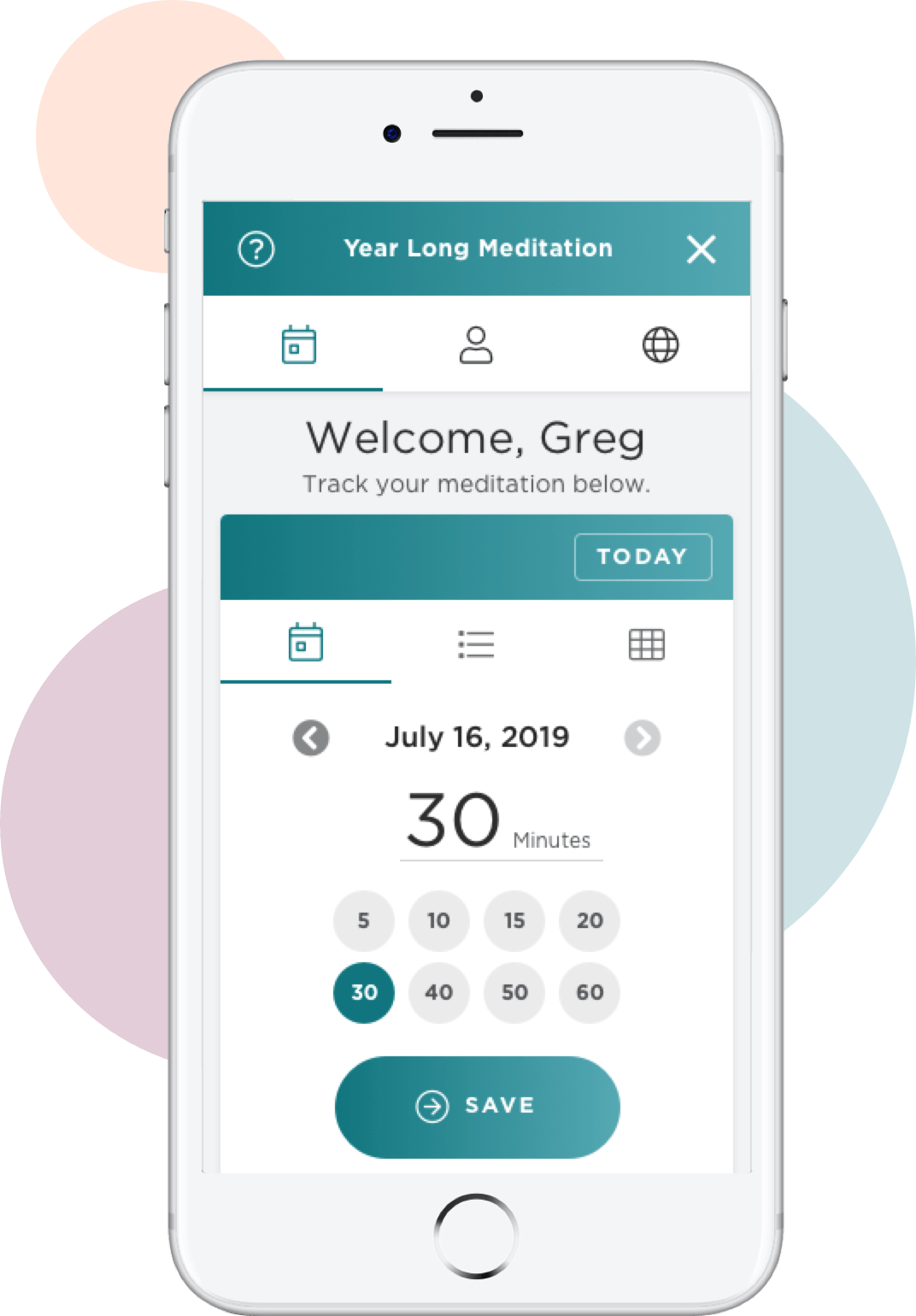 YLM At Home Meditation Tracker